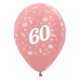 Sempertex | 6 Pack Age 60 Balloons - Metallic Rose Gold