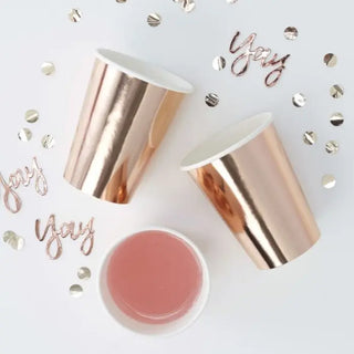 Ginger Ray | Rose Gold Cups | Rose Gold Party Supplies