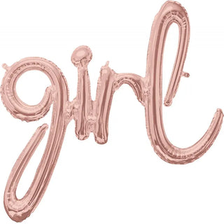 Foil Balloon Banner - Rose Gold Girl | Girl Baby Shower Party Theme & Supplies | Anagram
