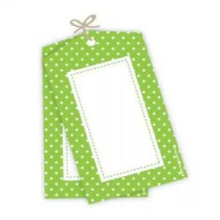 Sambellina Tags - Lime Green with White Polka Dot