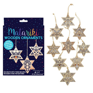 Matariki Star Wooden Ornaments Set | Matariki Decorations NZ