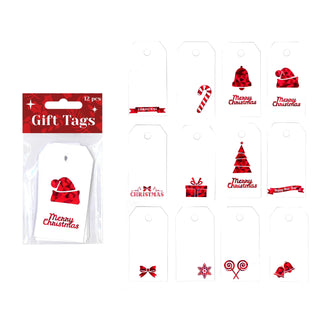 Red Foil Christmas Gift Tags | Christmas Supplies NZ