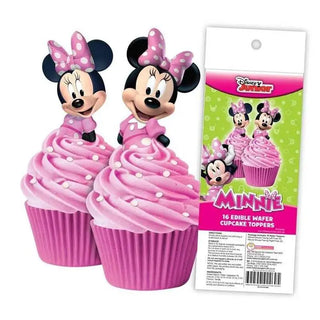 Minnie Mouse Edible Wafer Cupcake Toppers | Minnie Mouse Party Supplies