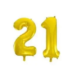 Meteor | Large Number 21 Foil Balloons - Gold