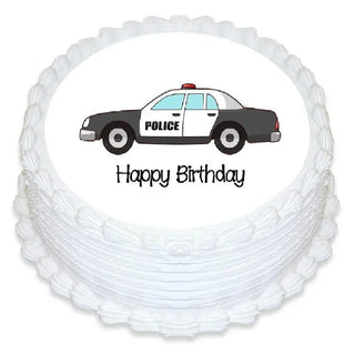 Police Car Edible Cake Image | Police Party Theme & Supplies