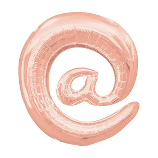 Giant Rose Gold At Symbol Foil Balloon | Marketing Party Theme & Supplies | Meteor