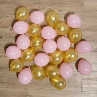 Pop Balloons | pack of 25 mini balloons pink and gold | Pink party supplies NZ