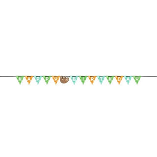 Creative Converting | Sloth Party Happy Birthday Banner | Sloth Party Theme & Supplies