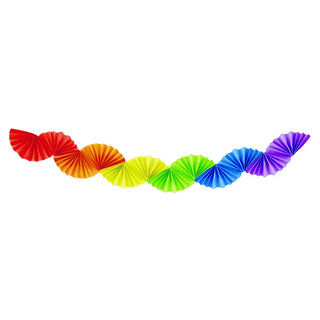 Rainbow Paper Fan Garland | Rainbow Party Supplies