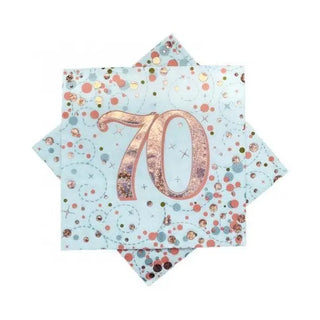 Rose Gold 70th Birthday Napkins | 70th Birthday Party Supplies
