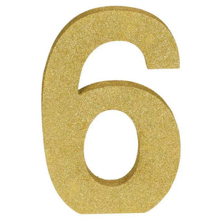 Number 6 Gold Centrepiece | 60th Birthday Party Supplies