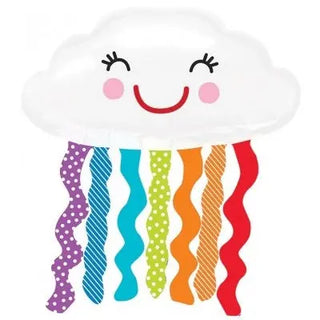 Amscan | Rainbow Cloud SuperShape Foil Balloon | Rainbow Party Theme & Supplies