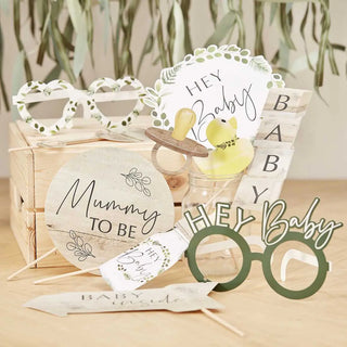 Ginger Ray | Botanical Baby Shower Photo Props | Baby Shower Supplies NZ