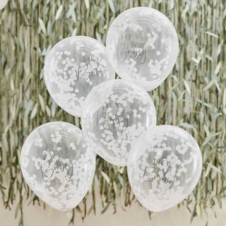 Ginger Ray | Hey Baby Shower Confetti Balloons | Baby Shower Supplies NZ