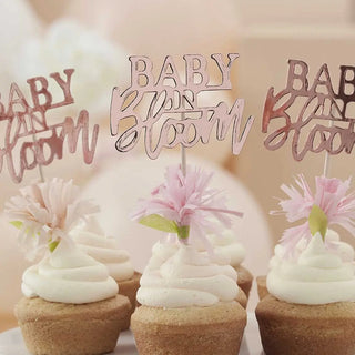 Ginger Ray | Baby in Bloom Cupcake Toppers | Baby Shower Supplies NZ
