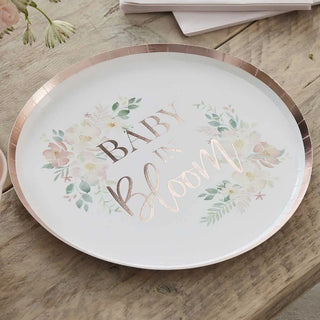 Ginger Ray | Baby in Bloom Plates | Baby Shower Supplies NZ