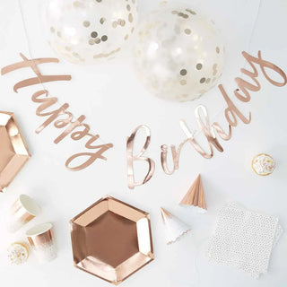 Ginger Ray | Rose Gold Birthday Party Pack | Rose Gold Party Supplies NZ