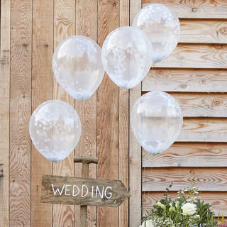 Ginger Ray | White Confetti Balloons | Wedding Supplies NZ