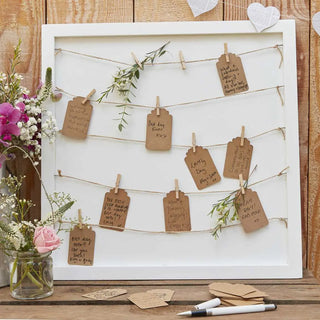 Ginger Ray | Peg & String Frame Guest Book | Rustic Wedding Supplies NZ