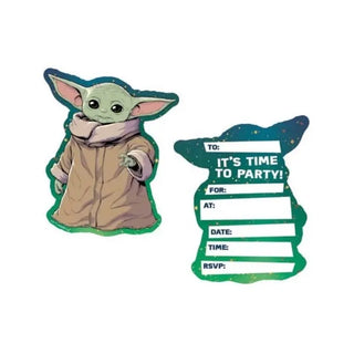 Star Wars Mandalorian Baby Yoda Grogu Invitations | Star Wars Party Supplies NZ
