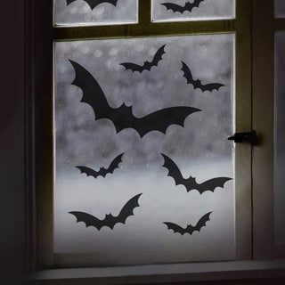 Ginger Ray | Black Bat Window Stickers | Halloween Decorations NZ