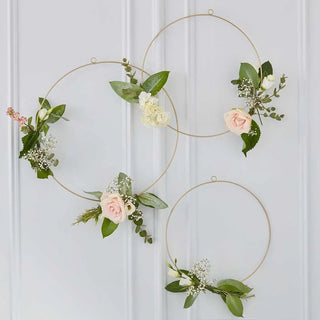 Ginger Ray | Gold Wedding Floral Hoops | Wedding Supplies NZ