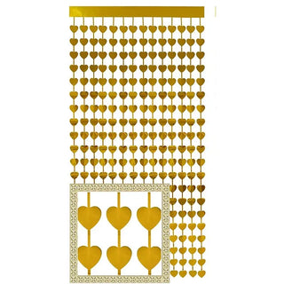 Gold Heart Foil Backdrop Curtain | Gold Party Supplies NZ