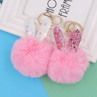 Bunny Pom Pom Keyring | Bunny Party Favours | Lootbag Fillers | Bunny Rabbit Party | Easter Party Favours 