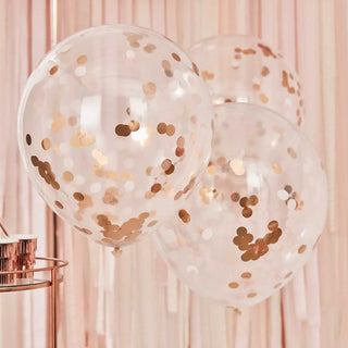 Ginger Ray | Giant Rose Gold Confetti Balloons | Rose Gold Party Supplies NZ