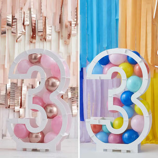 Ginger Ray | Number 3 Balloon Mosaic Stand | 3rd Birthday Party Supplies NZ