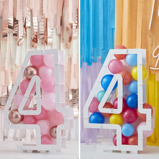 Ginger Ray | Number 4 Balloon Mosaic Stand | 4th Birthday Party Supplies NZ