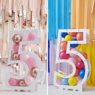 Ginger Ray | Number 5 Balloon Mosaic Stand | 5th Birthday Party Supplies NZ