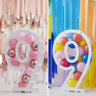 Ginger Ray | Number 9 Balloon Mosaic Stand | 9th Birthday Party Supplies NZ