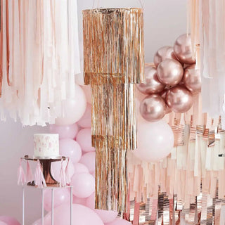 Ginger Ray | Rose Gold Fringe Chandelier | Rose Gold Party Supplies NZ