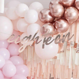 Ginger Ray | Rose Gold Eighteen Banner | 18th Birthday Party Supplies NZ