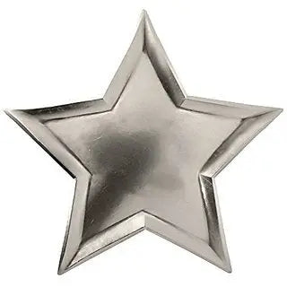 Meri Meri | silver star shaped plates 8 pack | silver party supplies NZ