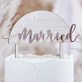 Ginger Ray | Wooden Just Married Cake Topper | Wedding Supplies NZ