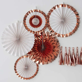 Ginger Ray | Rose Gold Fan Decorations | Rose Gold Party Supplies NZ