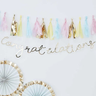 Ginger Ray | Gold Congratulations Banner | Graduation Party Supplies NZ