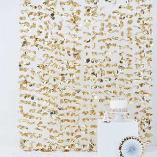 Ginger Ray | Gold Flower Curtain Backdrop | Gold Party Supplies NZ