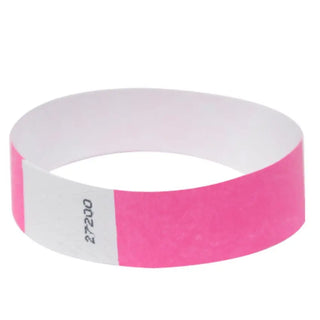 Pink Tyvek Wristbands 100 Pack