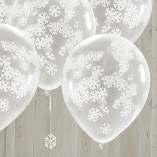 Ginger Ray | Snowflake Confetti Balloons | Christmas Decorations NZ