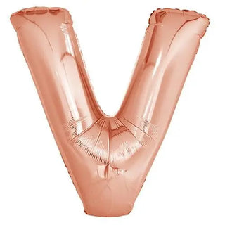 Rose Gold V Balloon | Rose Gold Party Supplies