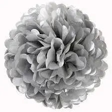 Silver Paper Pom Pom | Decorations themes and supplies