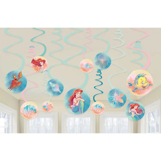 The Little Mermaid Hanging Swirl Decorations | The Little Mermaid Party Supplies NZ