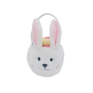 Easter Bunny Basket | Plush Easter Bunny Head Basket | Easter Hunt Supplies 