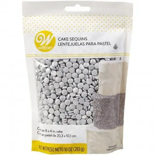 Wilton | Silver Cake Sequins | Silver Cake Decorations