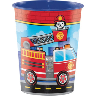 Flaming Fire Truck Keepsake Cup | Firefighter Party Supplies
