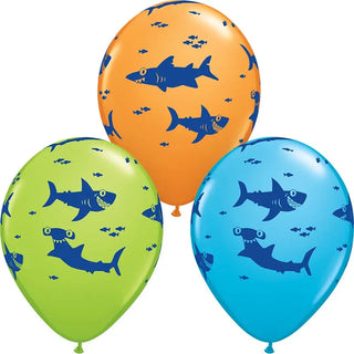 Qualatex | Fun Sharks Balloon - 6 Pkt - CLEARANCE | Shark Party Supplies NZ