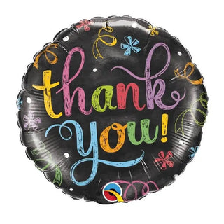 Thank You Chalkboard Foil Balloon | Thank you Party Theme & Supplies | Qualatex